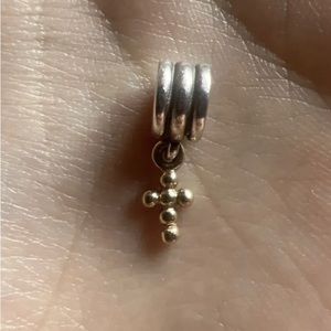 pandora gold cross charm